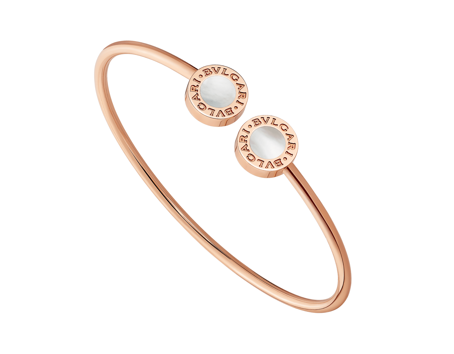 Bvlgari Bvlgari 18 kt rose gold wire bracelet set with mother-of-pearl elements BR860205 image 1