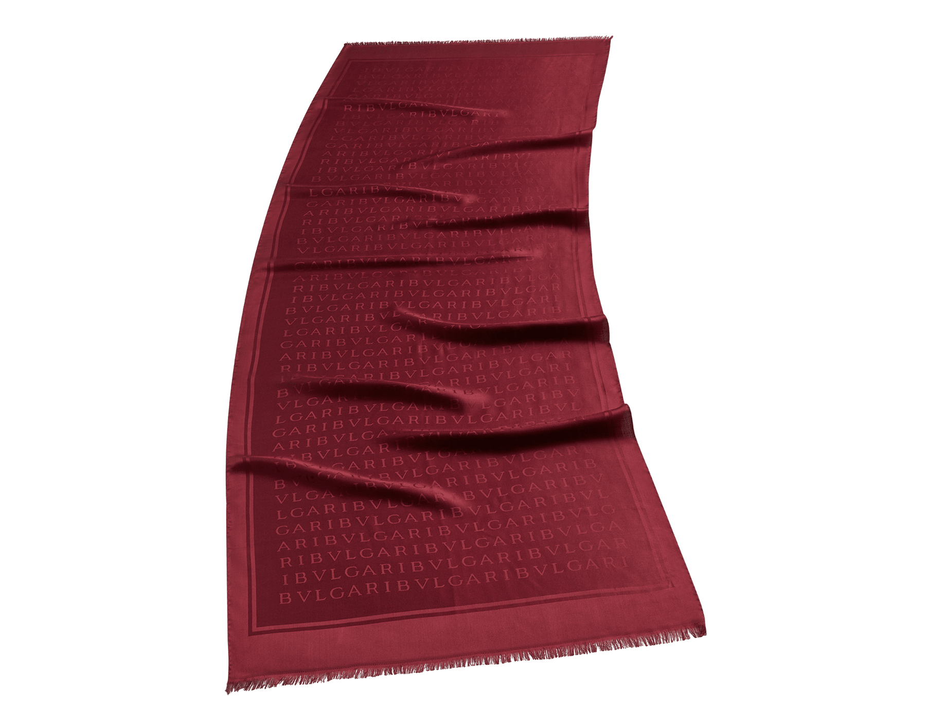 وشاح «ليتيري ماكسي لايت» من الحرير الفاخر بلون أحمر يتخلله طيف شقائق النعمان الوردي. LETTEREMAXILIGHTd image 1