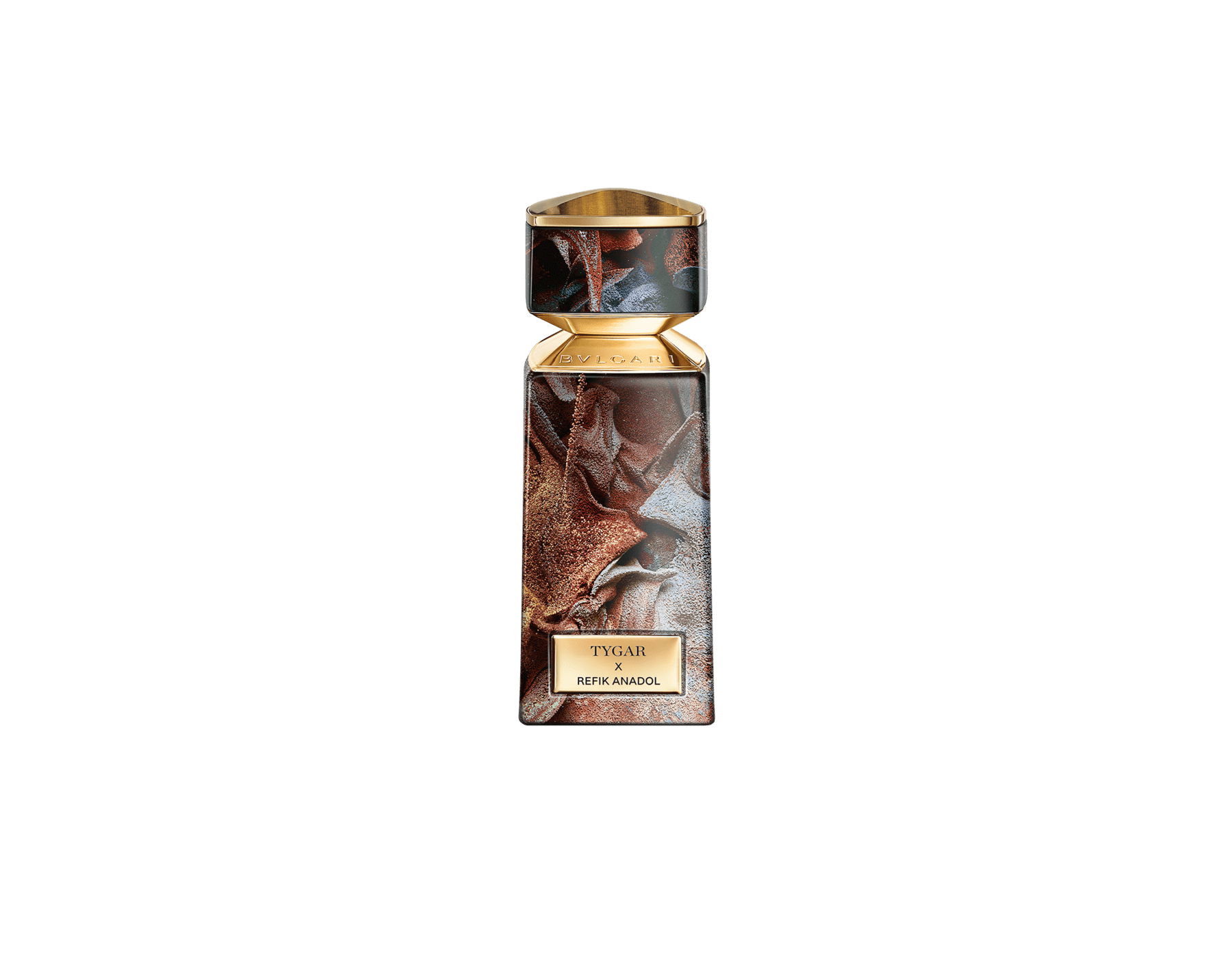 Entdecken Sie den Tygar Duft neu, mit dieser exklusiven Bvlgari Le Gemme Tygar x Refik Anadol Limited Edition, einem erstaunlich kontrastreichen, holzig-zitrischen Parfum mit Akkorden von frischer, saftiger Grapefruit und tiefem, raffinierten Ambergris. 42649 image 1