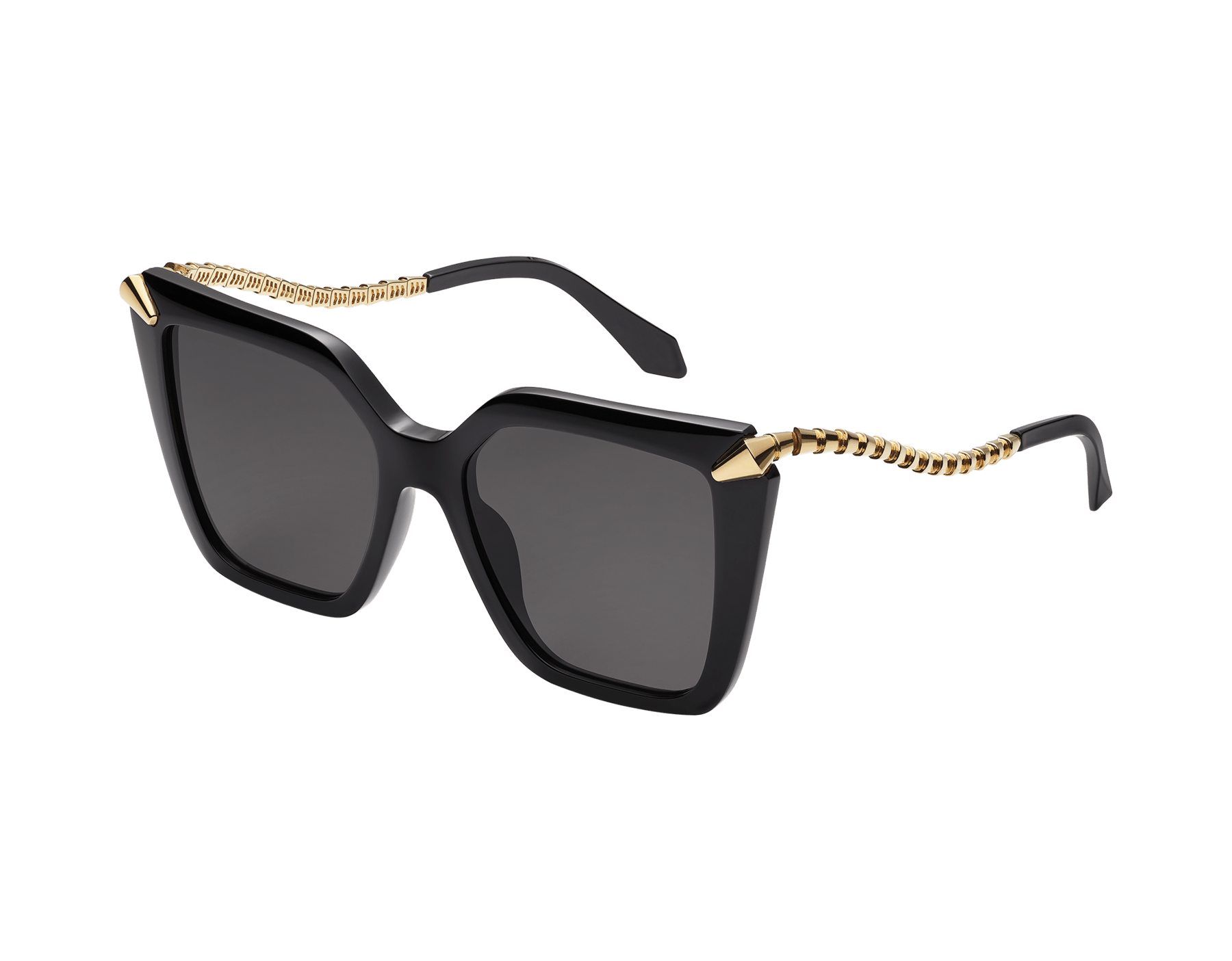 Serpenti “Viper” 蝴蝶型醋酸纖維太陽眼鏡，金色鏡腳。 BV40002I image 1