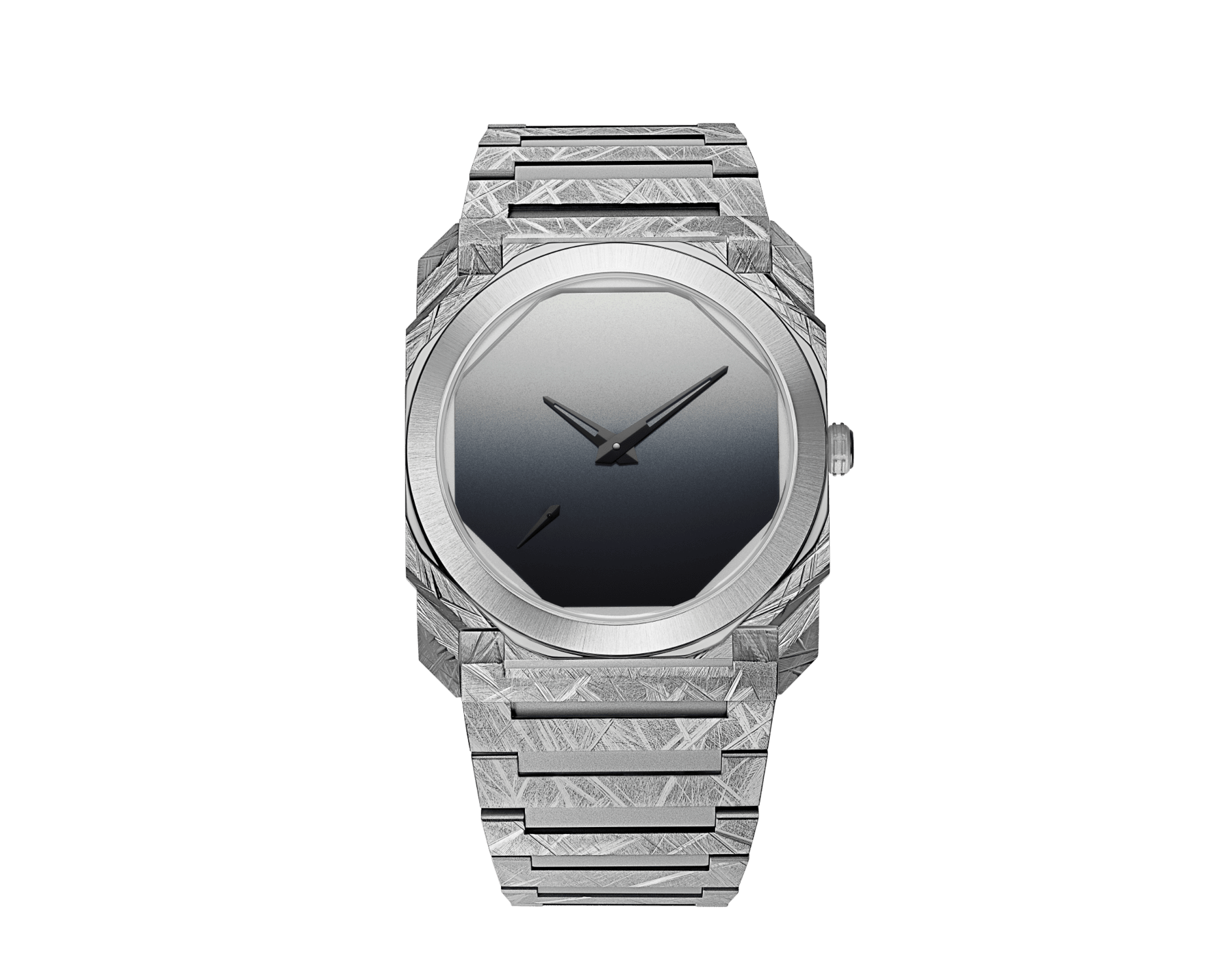 Octo Finissimo Lee Ufan Special Edition watch with mechanical manufacture ultra-thin movement, automatic winding, hand-filed titanium case and bracelet, stainless-steel sunray-polished bezel and mirror-effect dial. Water-resistant up to 30 metres. Limited Edition of 150 pieces 104132 image 1