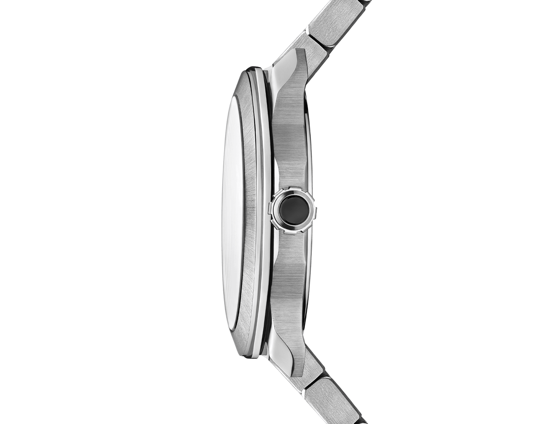 オクト ローマ オートマティック ウォッチ。機械式マニュファクチュールムーブメント。自動巻き。サテン仕上げとポリッシュ仕上げを施したステンレススティール製ケースと交換可能なブレスレット。クルドパリ仕上げのブルーダイアル。交換可能なブルーのラバーストラップも付属。 100メートル防水 103739 image 3