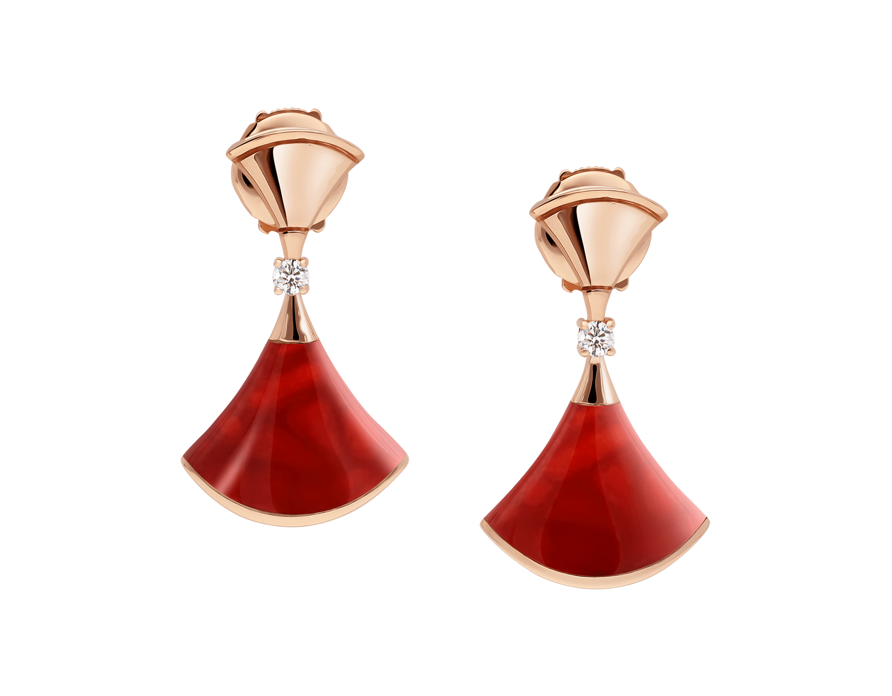 Rose gold DIVAS DREAM Earrings White with 007 ct DiamondsMother of Pearl   Bulgari Official Store