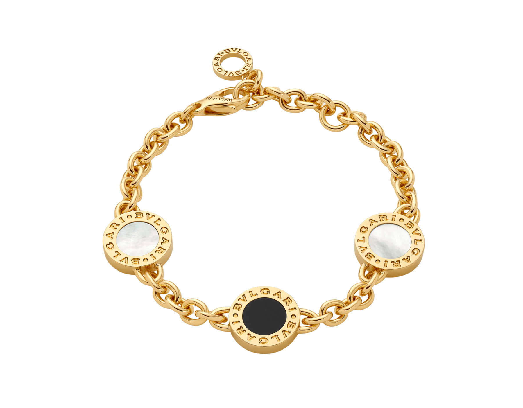 Bracciale Bvlgari Bvlgari in oro giallo 18 kt con elementi in madreperla e onice. BR860463 image 1