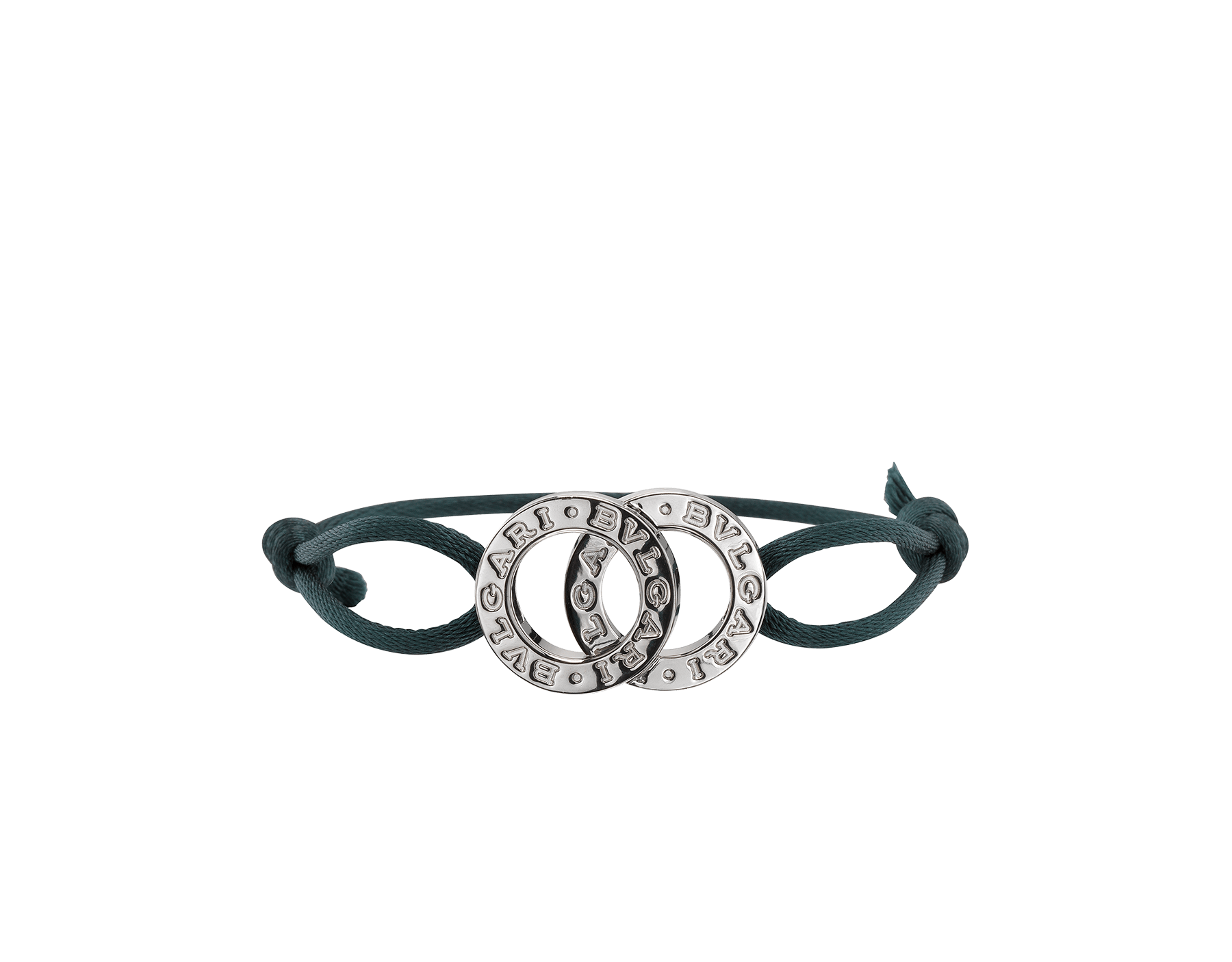 BVLGARI BVLGARI bracelet in crystal rose fabric with an iconic double logo décor in sterling silver BRACLT-FORTUNAUa image 1