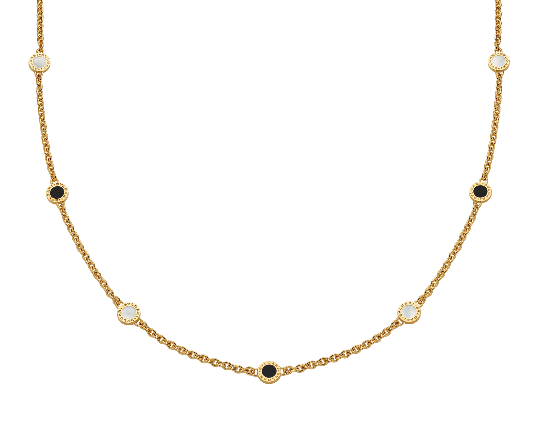 Bvlgari Bvlgari 18 kt yellow gold sautoir set with mother-of-pearl and onyx elements 361965 image 1