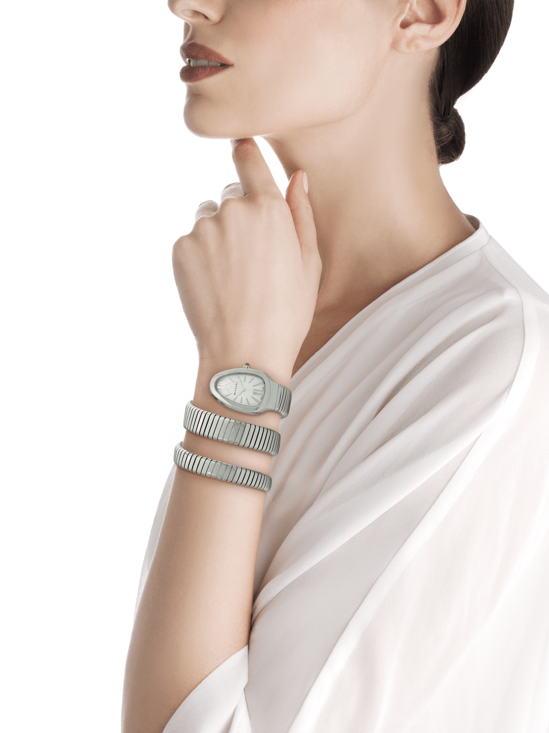 bulgari snake watch silver