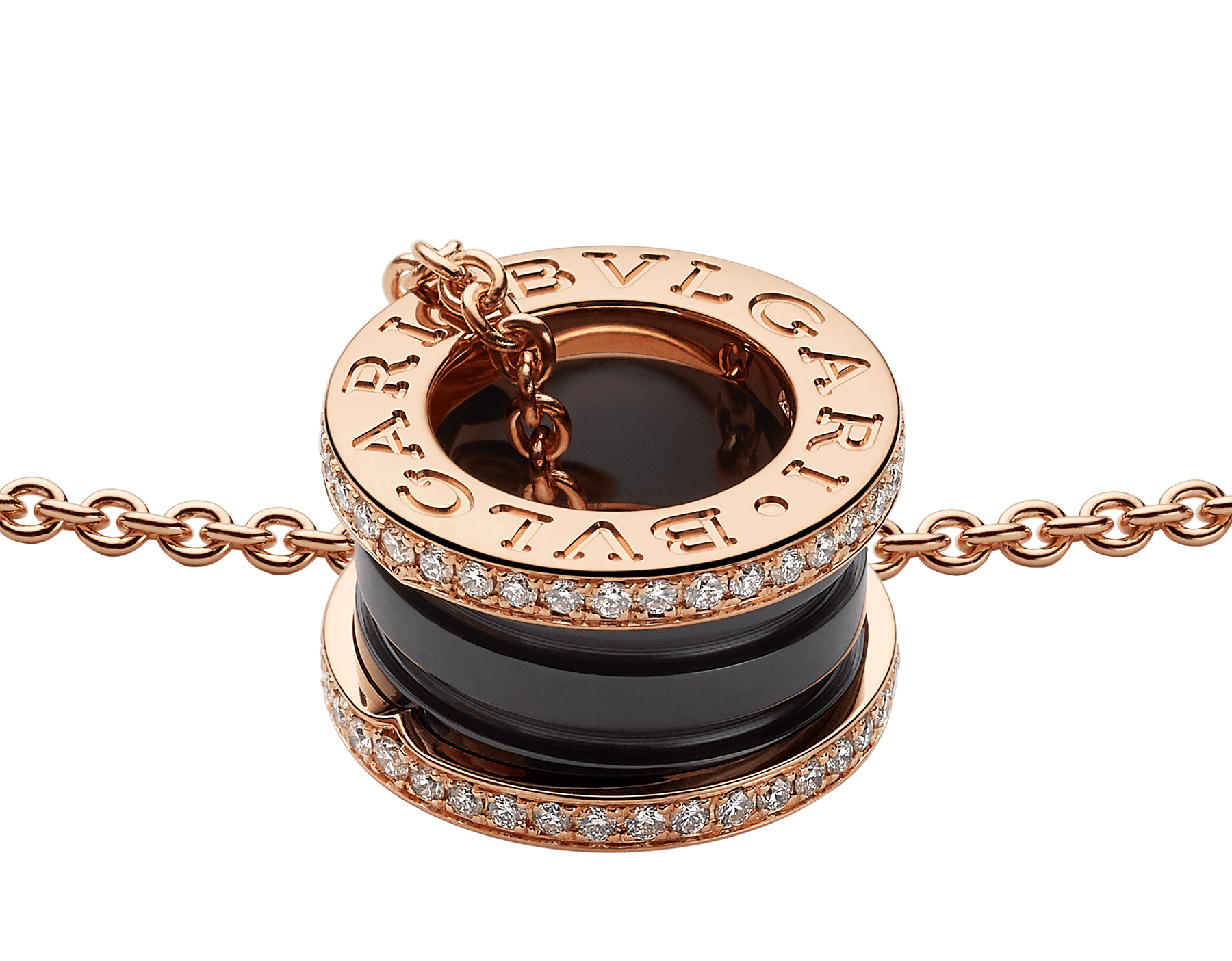 B Zero1 Rose Gold Ceramic Necklace Bvlgari