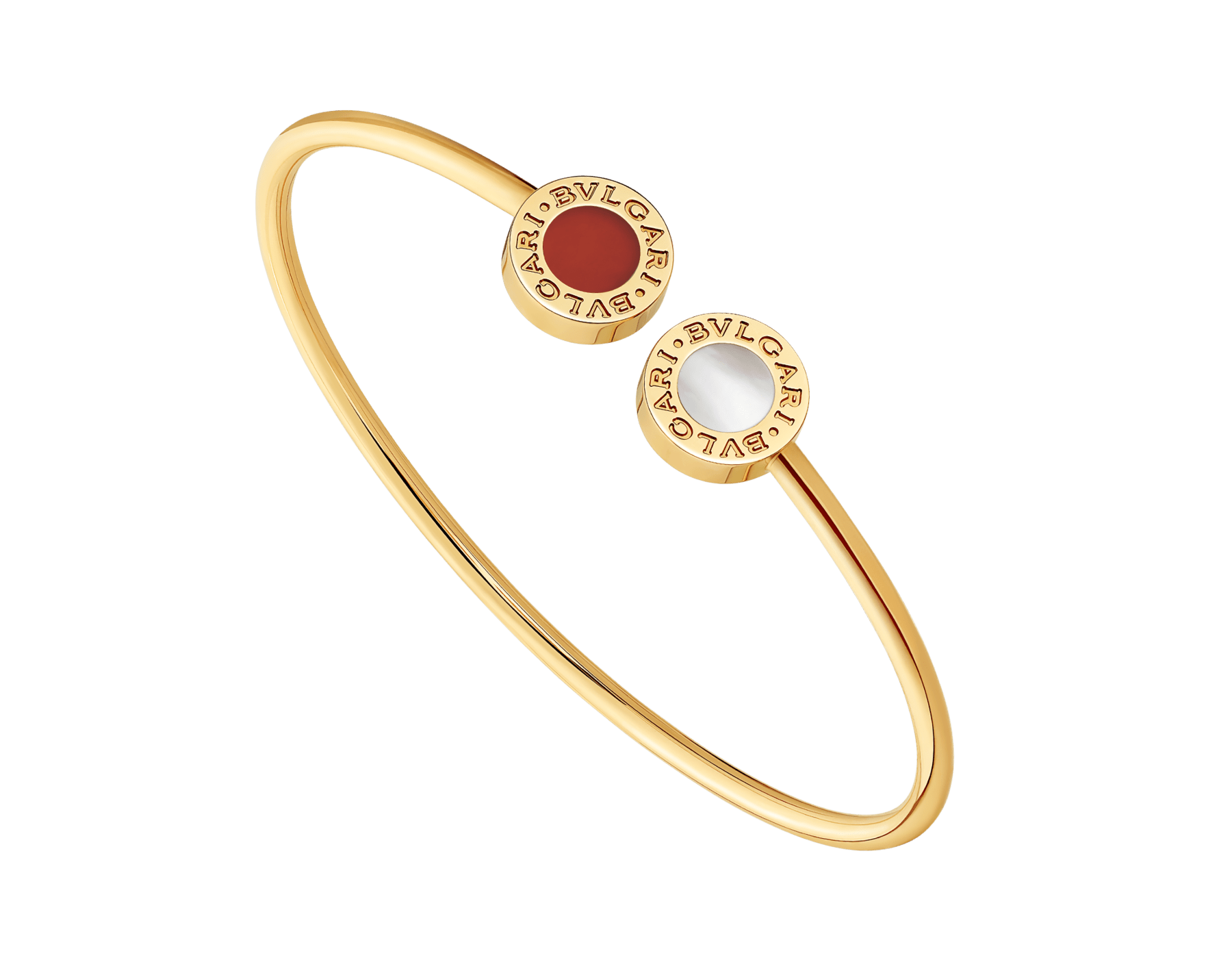 Bvlgari Bvlgari 線圈手環，採用18K 黃金，鑲飾紅玉髓與白色珠母貝元素。大中華區限定款。 BR860933 image 1