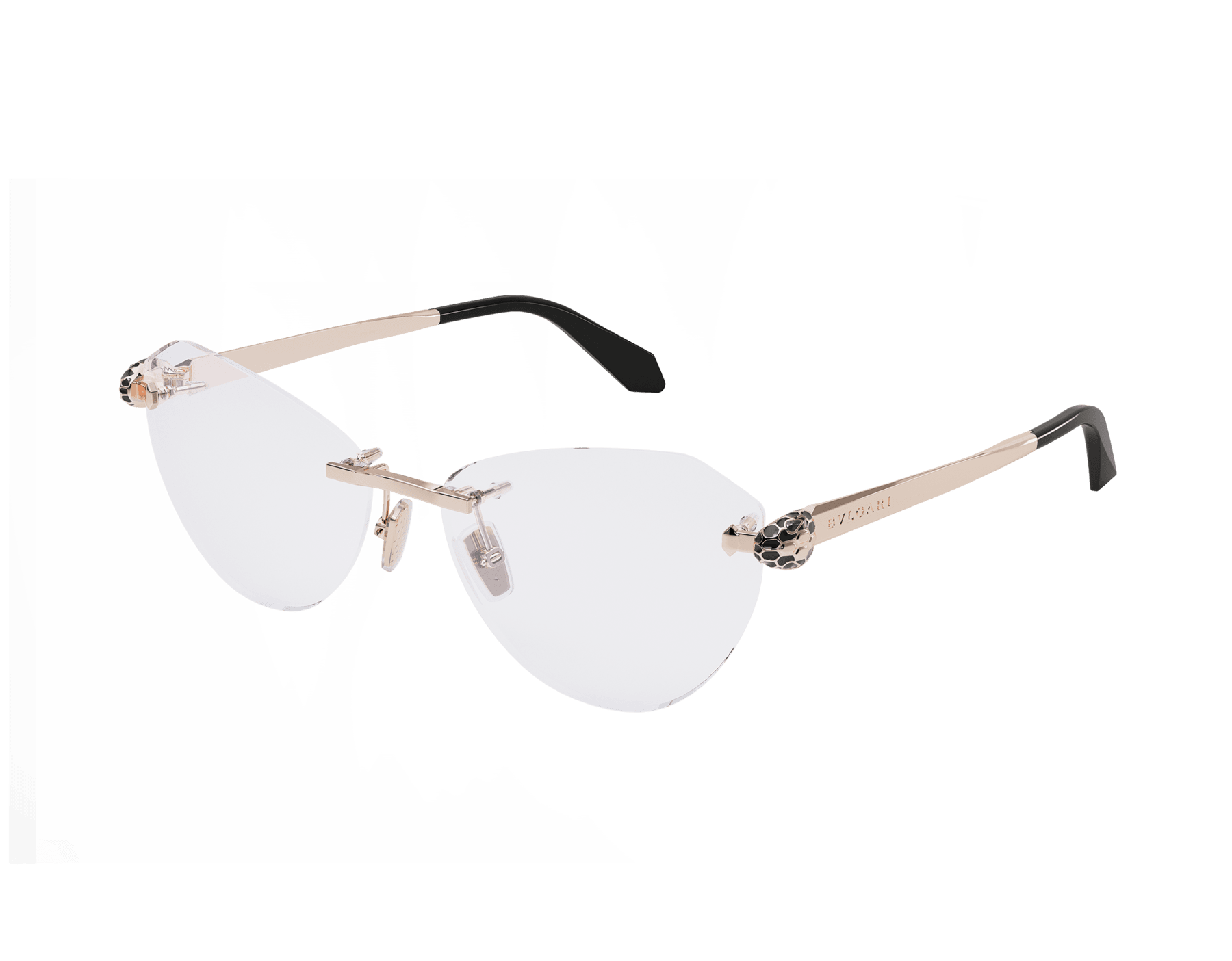 Serpenti Forever metal cat-eye glasses with enamelled snakehead embellishment on the temples 904367 image 1