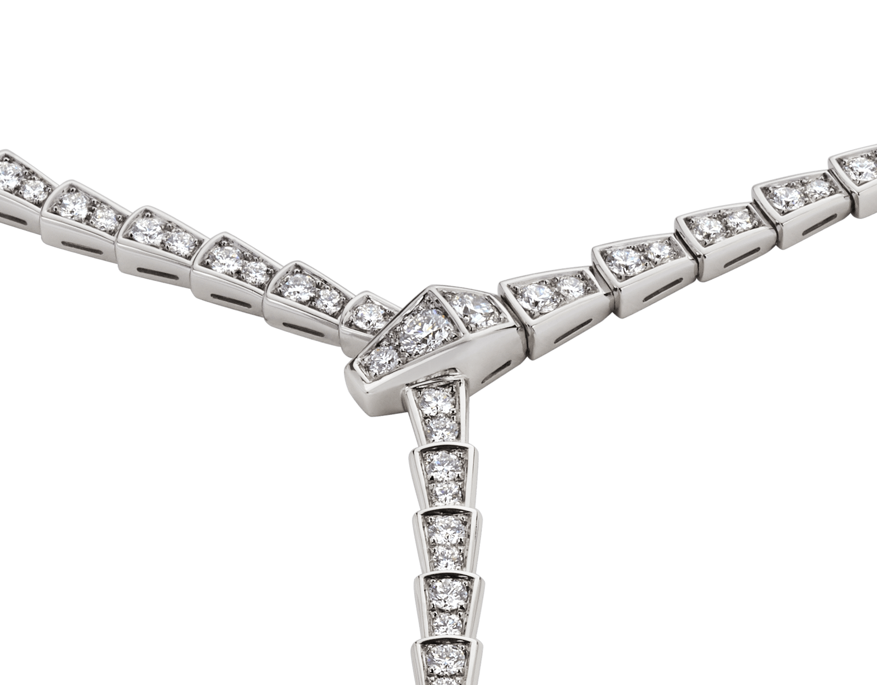 bulgari serpenti necklace in white gold and diamonds