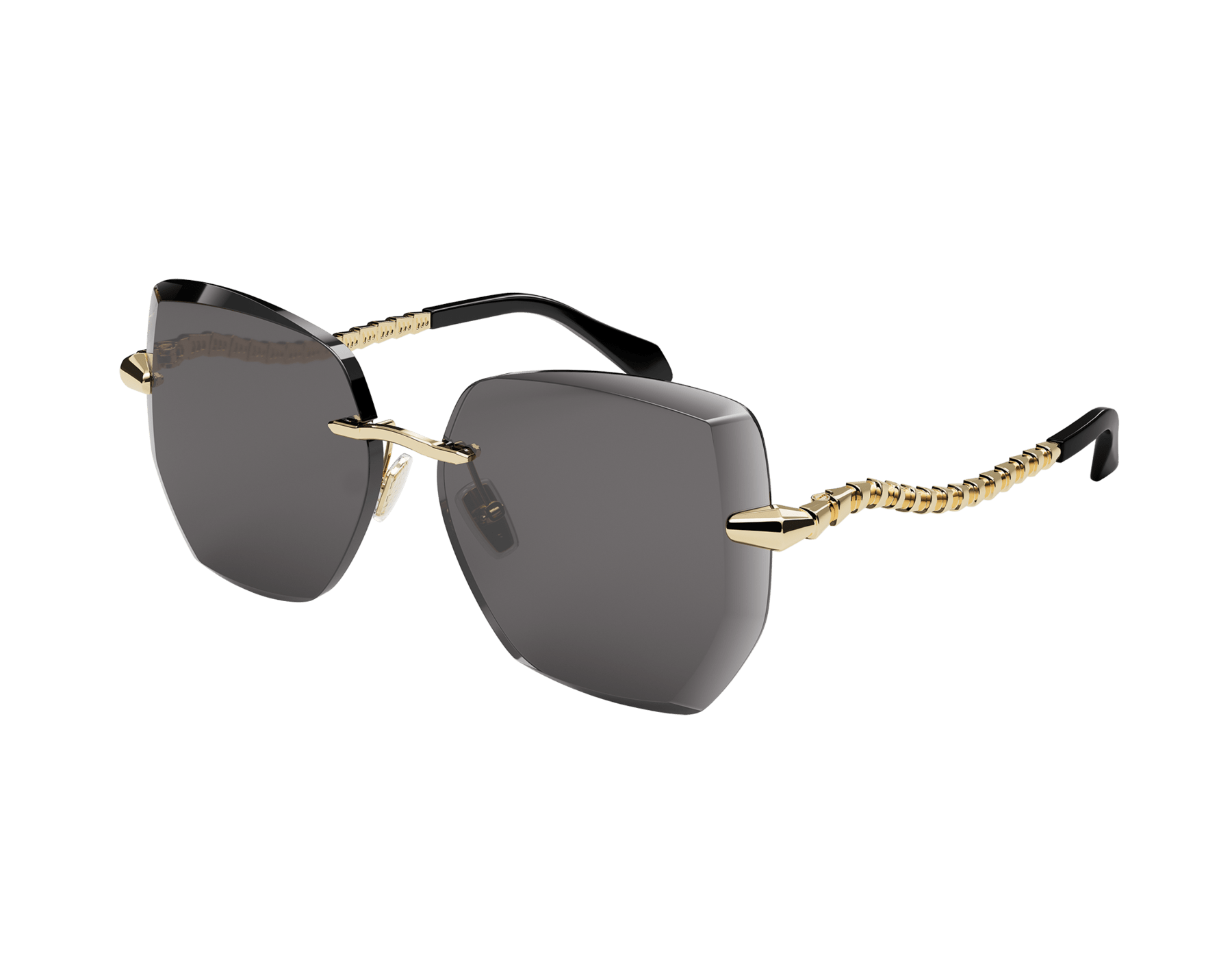 Serpenti Viper geometric rimless sunglasses with metal temples 904361 image 1
