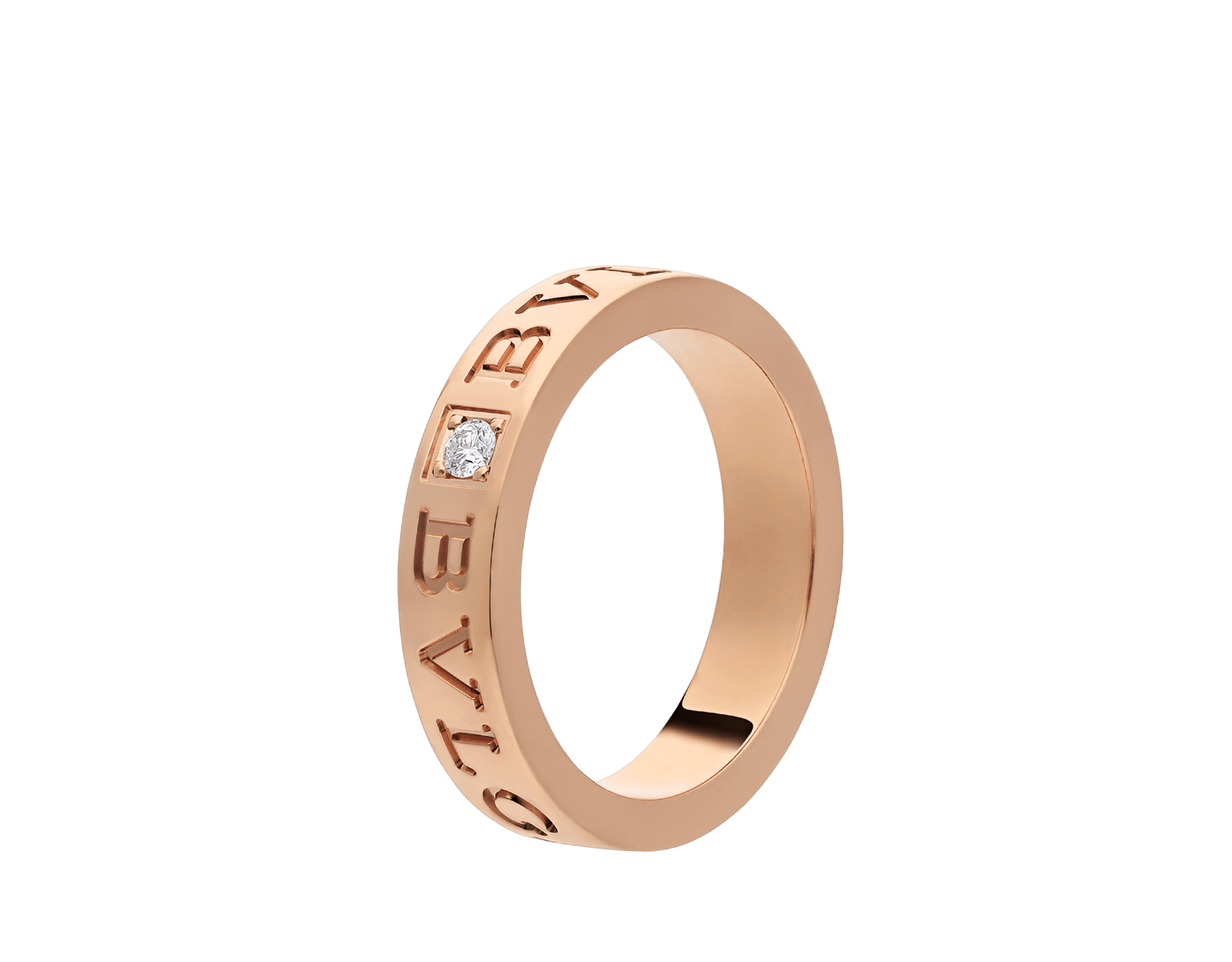 Rose gold B.zero1 Ring with 0.04 ct Diamonds | Bulgari Official Store