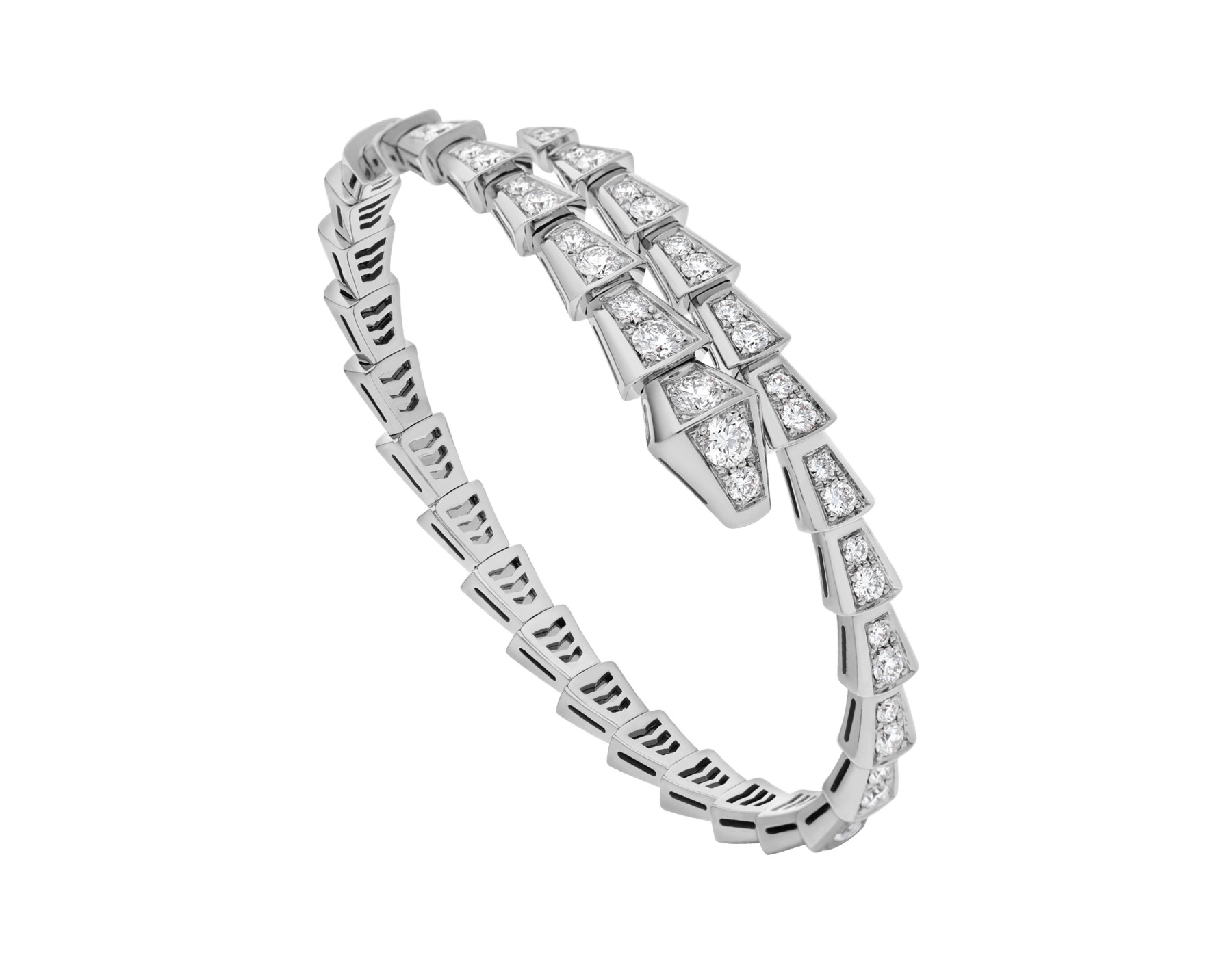 White gold Serpenti Viper Bracelet White with 3.64 ct Diamonds Bulgari Official Store