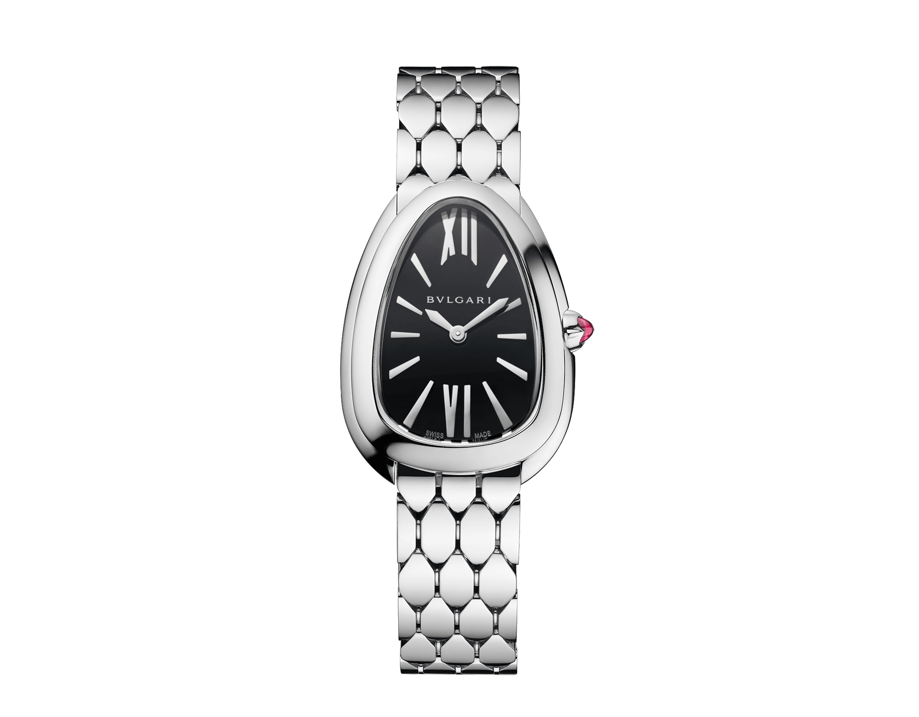 Serpenti Seduttori watch in stainless steel with black lacquered dial. Water-resistant up to 30 meters. 103451 image 1