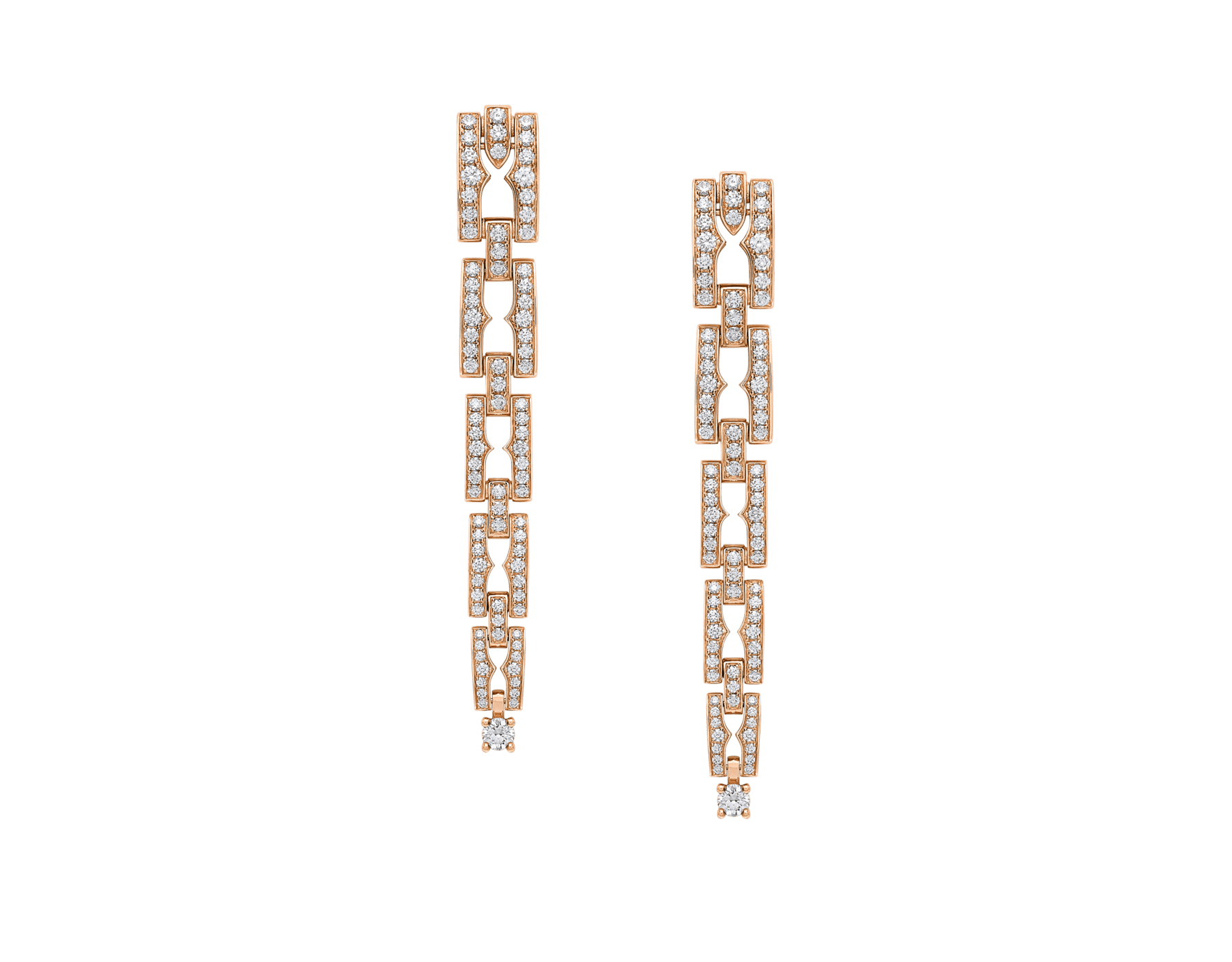 B.zero1 18 kt rose gold earrings set with pavé diamonds 361190 image 1