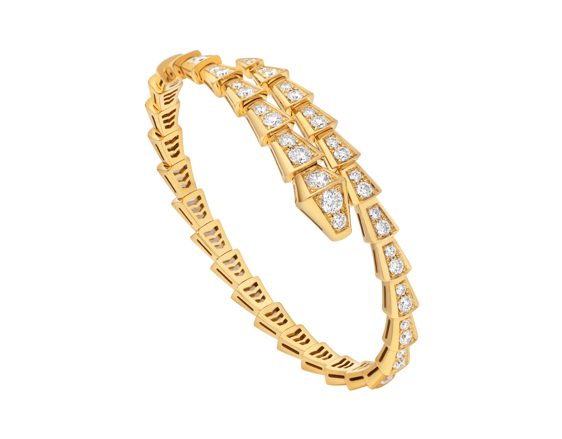 Bracelet un tour Serpenti Viper en or jaune 18 K avec pavé diamants BR860194 image 1