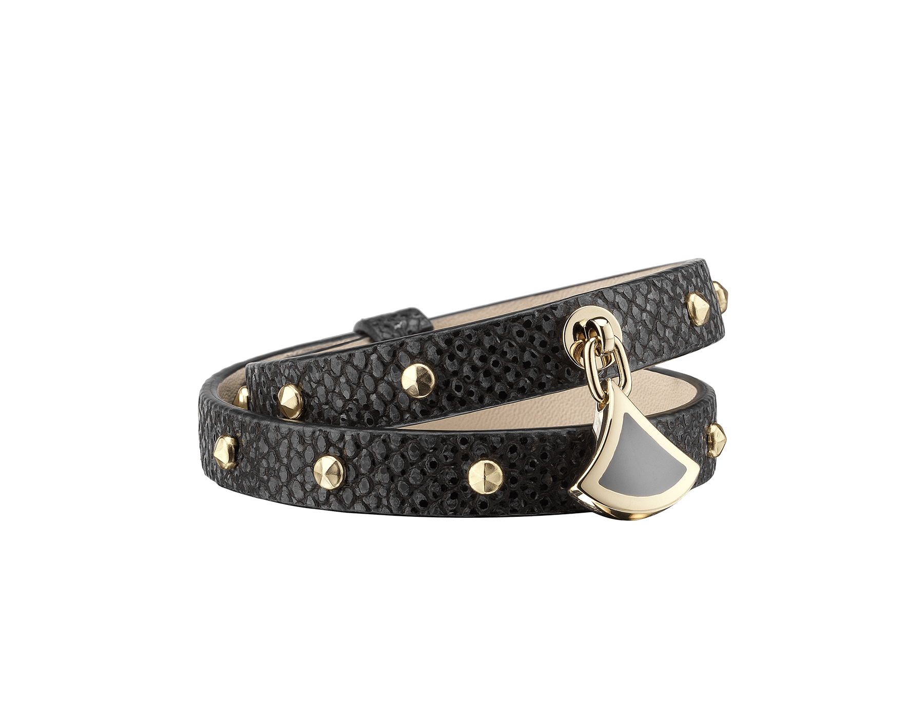 bvlgari double coiled leather bracelet
