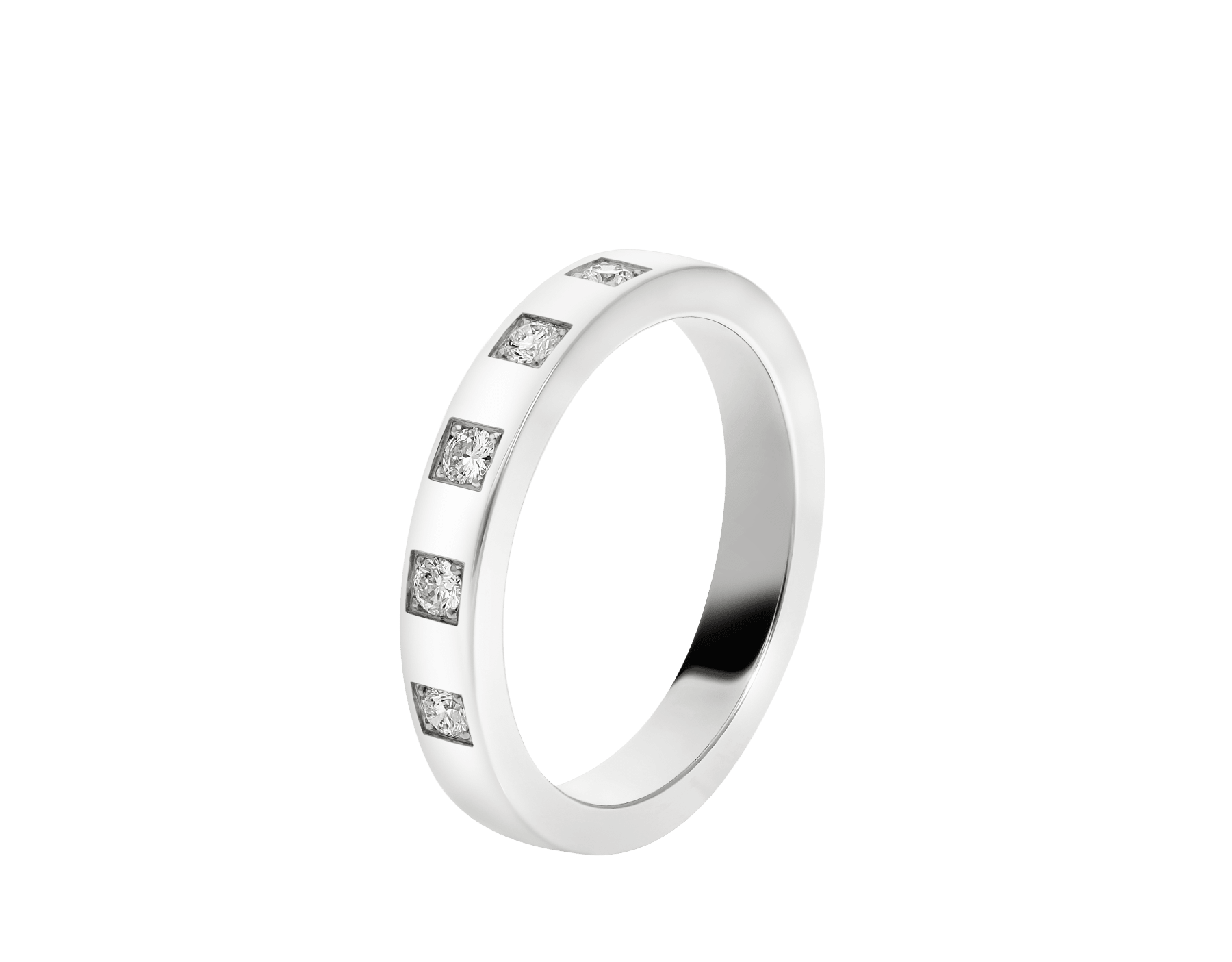MarryMe Ehering aus Platin mit fünf Diamanten (0.15 Karat) AN852593 image 1