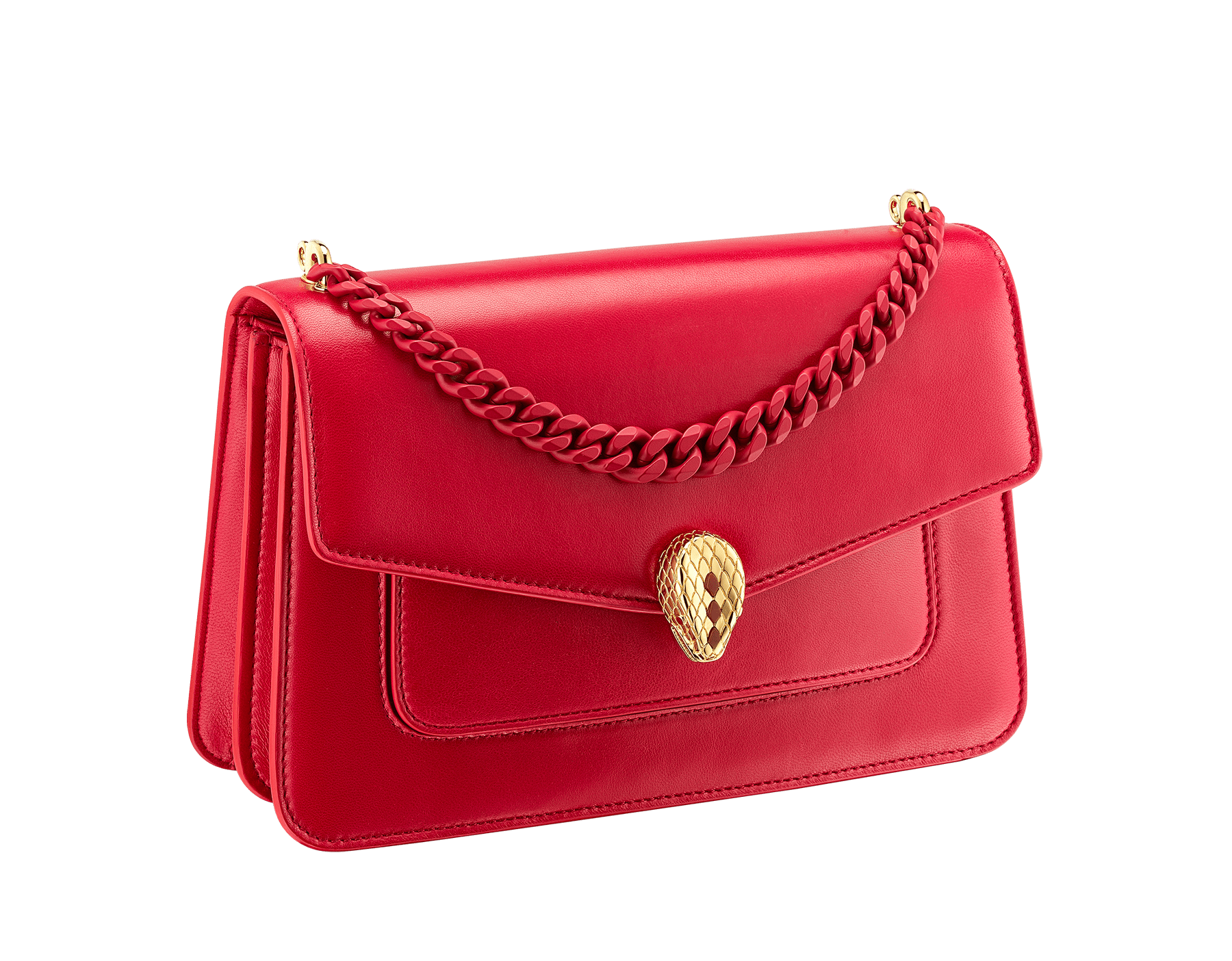 small red leather crossbody bag
