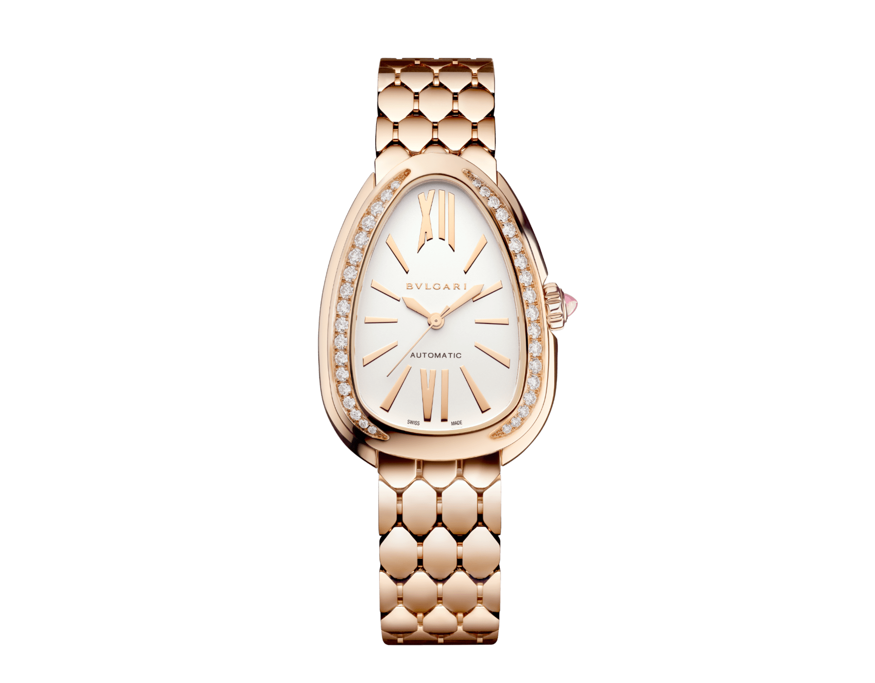 Serpenti Seduttori 自動腕錶，18K 玫瑰金材質，錶圈鑲飾鑽石，白色蛋白石錶盤。防水深度 30 公尺。 103899 image 1