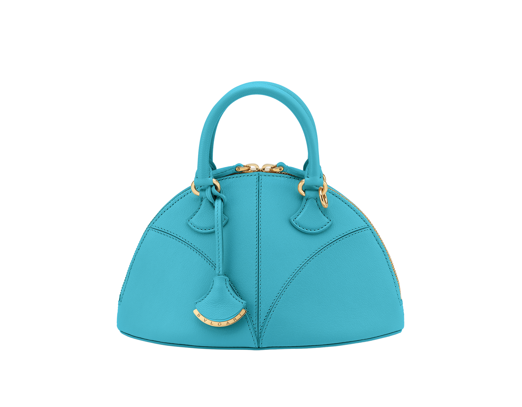 Marquise small top handle bag in black goat leather with black nappa leather lining and zipped closure. Detachable signature black goat leather charm with mirror. DAS-001-1325S image 1