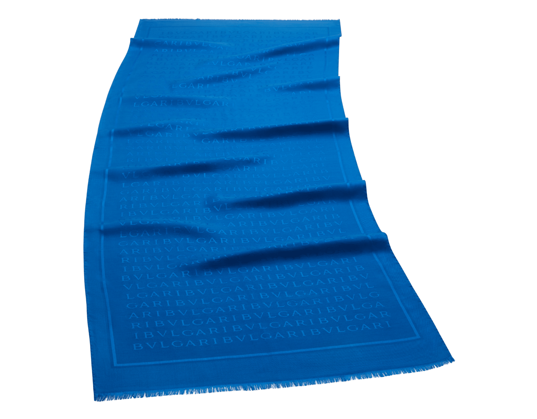 Lettere Maxi stole in fine Mediterranean lapis blue silk wool. Made of 60% silk, 40% wool. LETTEREMAXIc image 1