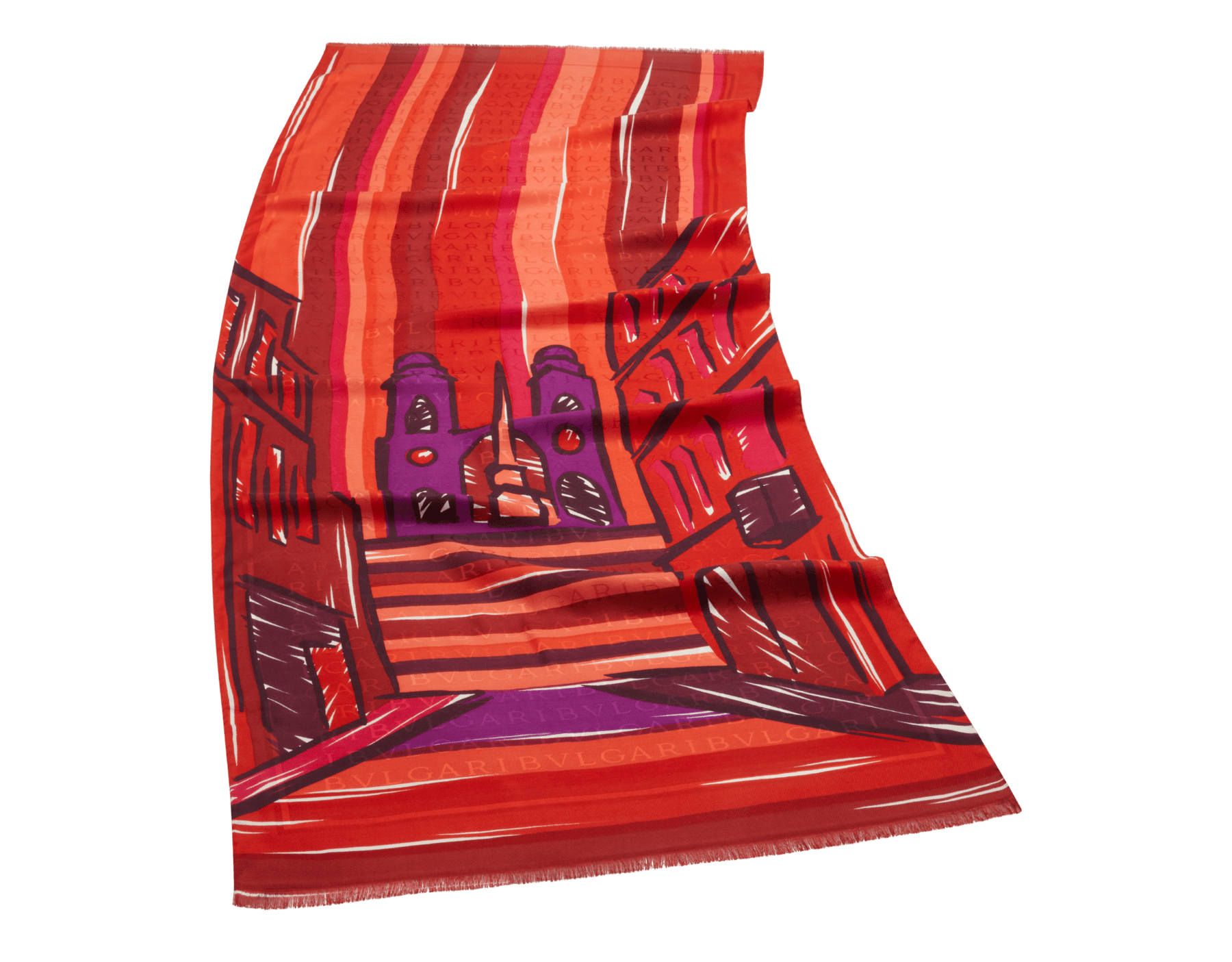 وشاح «ليتيري ماكسي رومان» من الصوف الحريري الفاخر بلون شل كوارتز الوردي. مصنوع من 60% من الحرير، 40% من الصوف. LETTEREMXRMb image 1