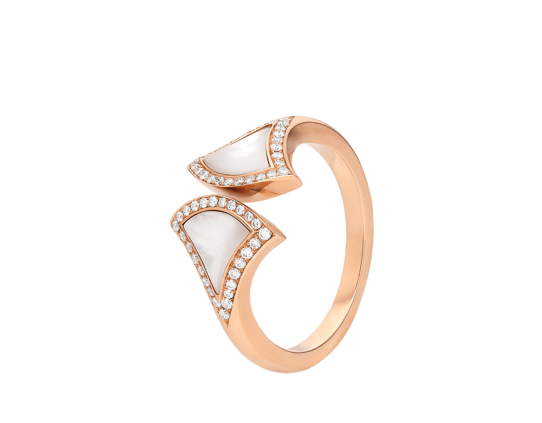 DIVAS’ DREAM Ring aus 18 Karat Roségold mit Perlmutt-Elementen und Diamant-Pavé AN859644 image 1