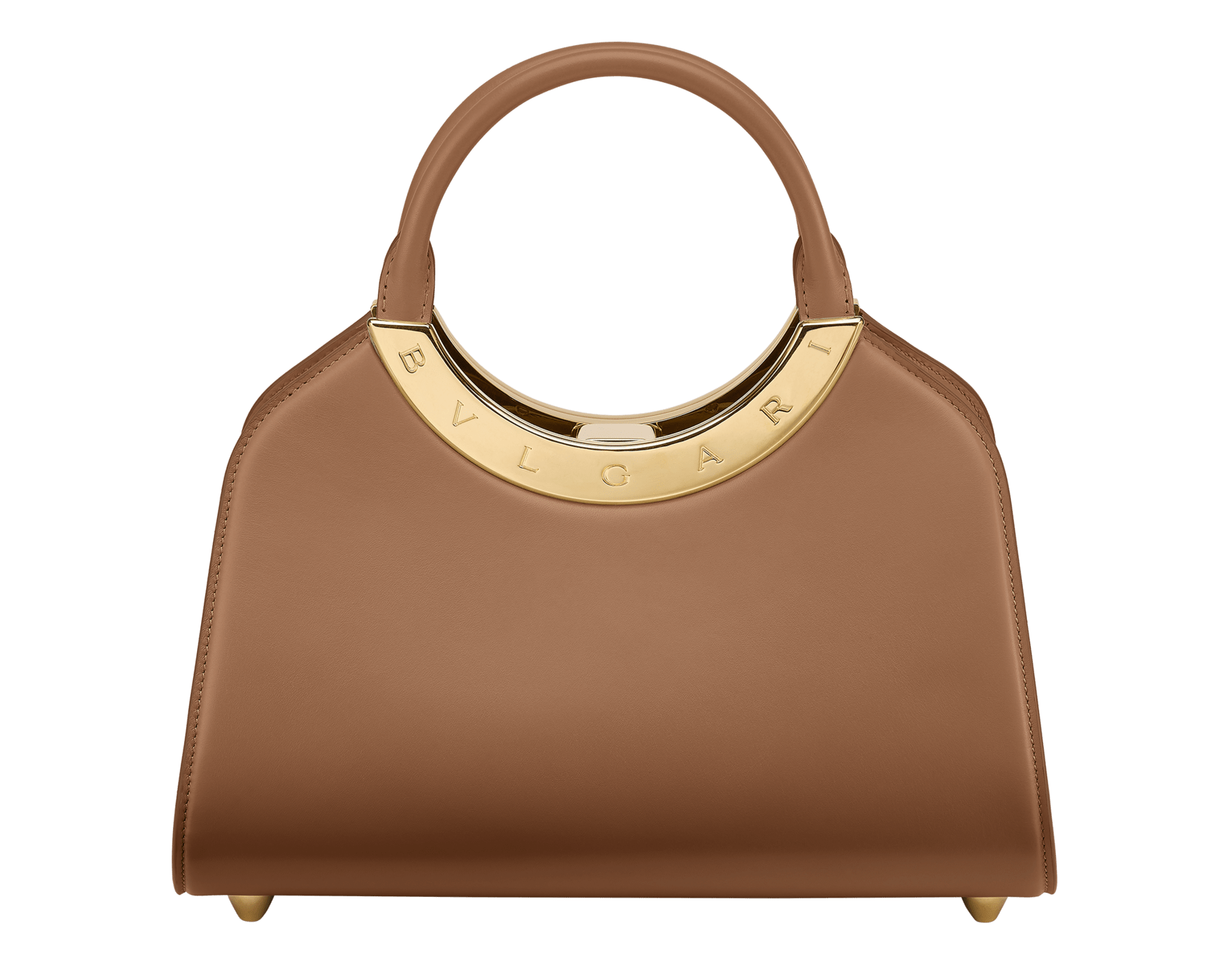 Borsa a mano media Bvlgari Roma in vitello Metropolitan grigio opale intenso con fodera in nappa grigio opale intenso. Iconico dettaglio metallico in ottone placcato oro antico con logo Bvlgari e chiusura con bottone a pressione. BVR-1269-CL image 1