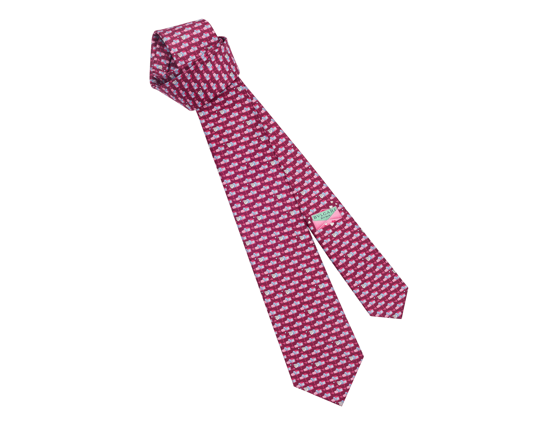 Siebenfach gefaltete With Love Krawatte aus feiner bedruckter gelber Saglione-Seide. WITHLOVE image 1