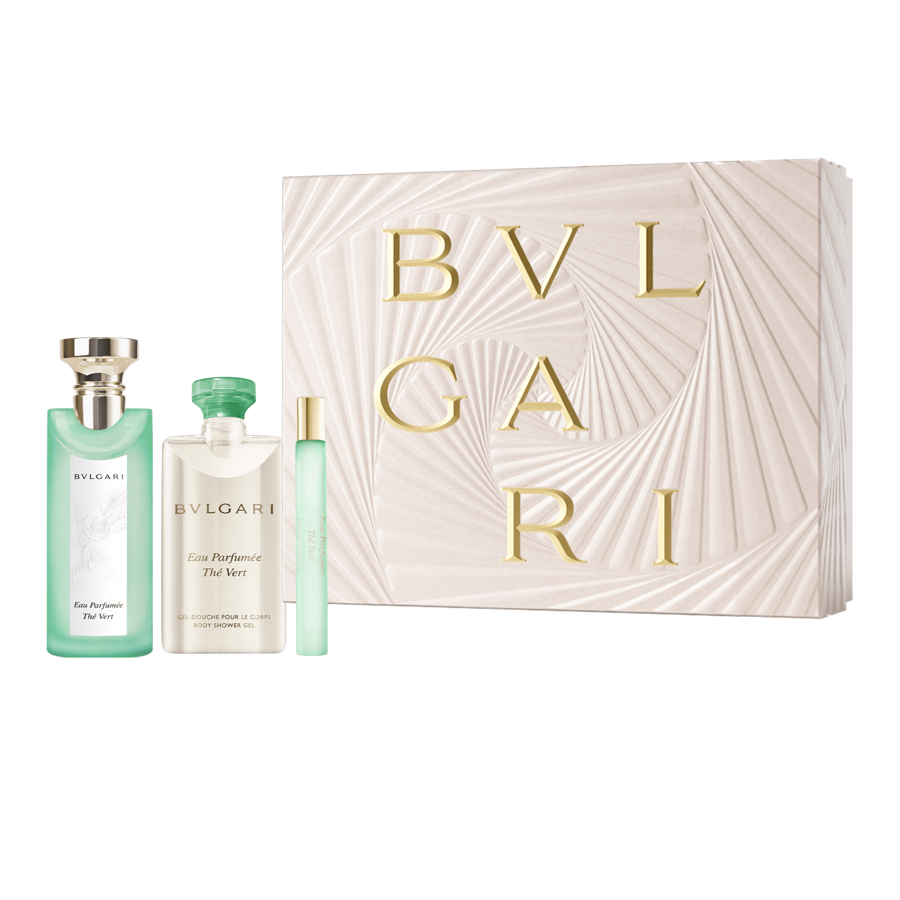 Partez à la découverte des trésors florissants du printemps avec Bvlgari, dont chaque parfum révèle les moments les plus envoûtants de la saison. Célébrez le plaisir d’offrir avec ce coffret Eau Parfumée Thé Vert contenant une Eau de Toilette 75 ml, un gel douche 75 ml et un vaporisateur d’Eau de Toilette 10 ml. 42777 image 1