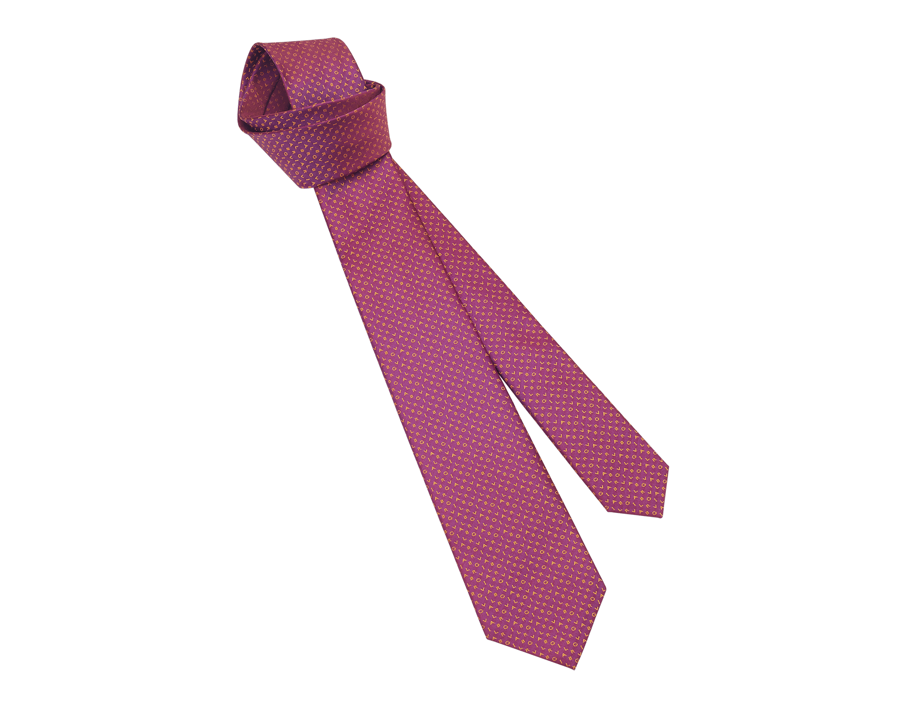 ربطة عنق بسبع طيات "بولغري شاين بيث" من حرير الجاكار الفاخر باللون الخمري. BulgariShineBetha image 1