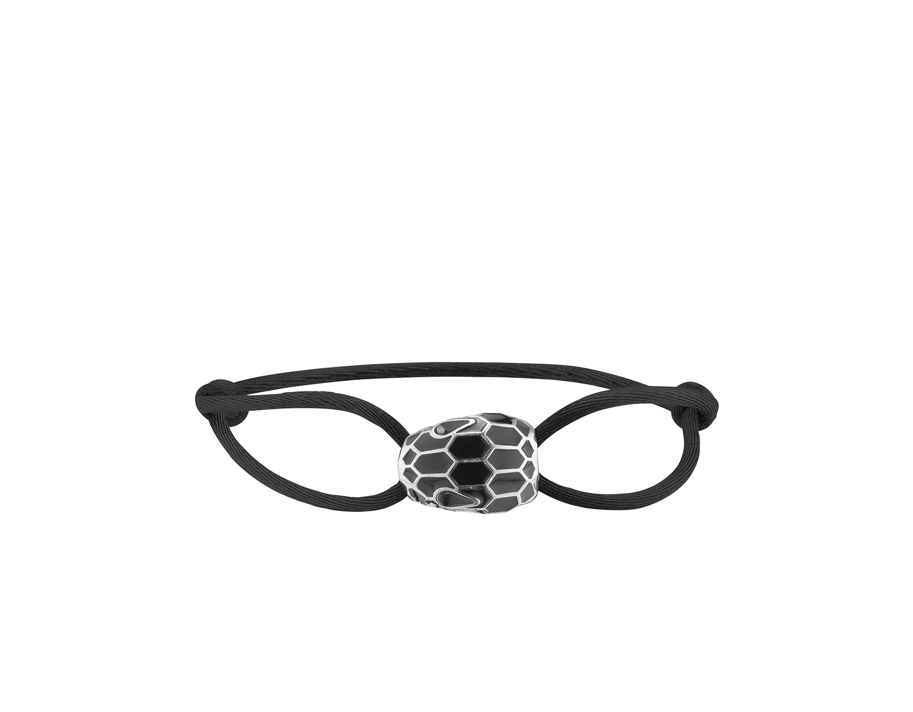 Serpenti Forever Armband aus Seide in Fire Amber mit ikonischem Schlangenkopf aus Emaille in Fire Amber und Schwarz sowie mit verführerischen Augen aus schwarzer Emaille. SERP-STRINGd image 1