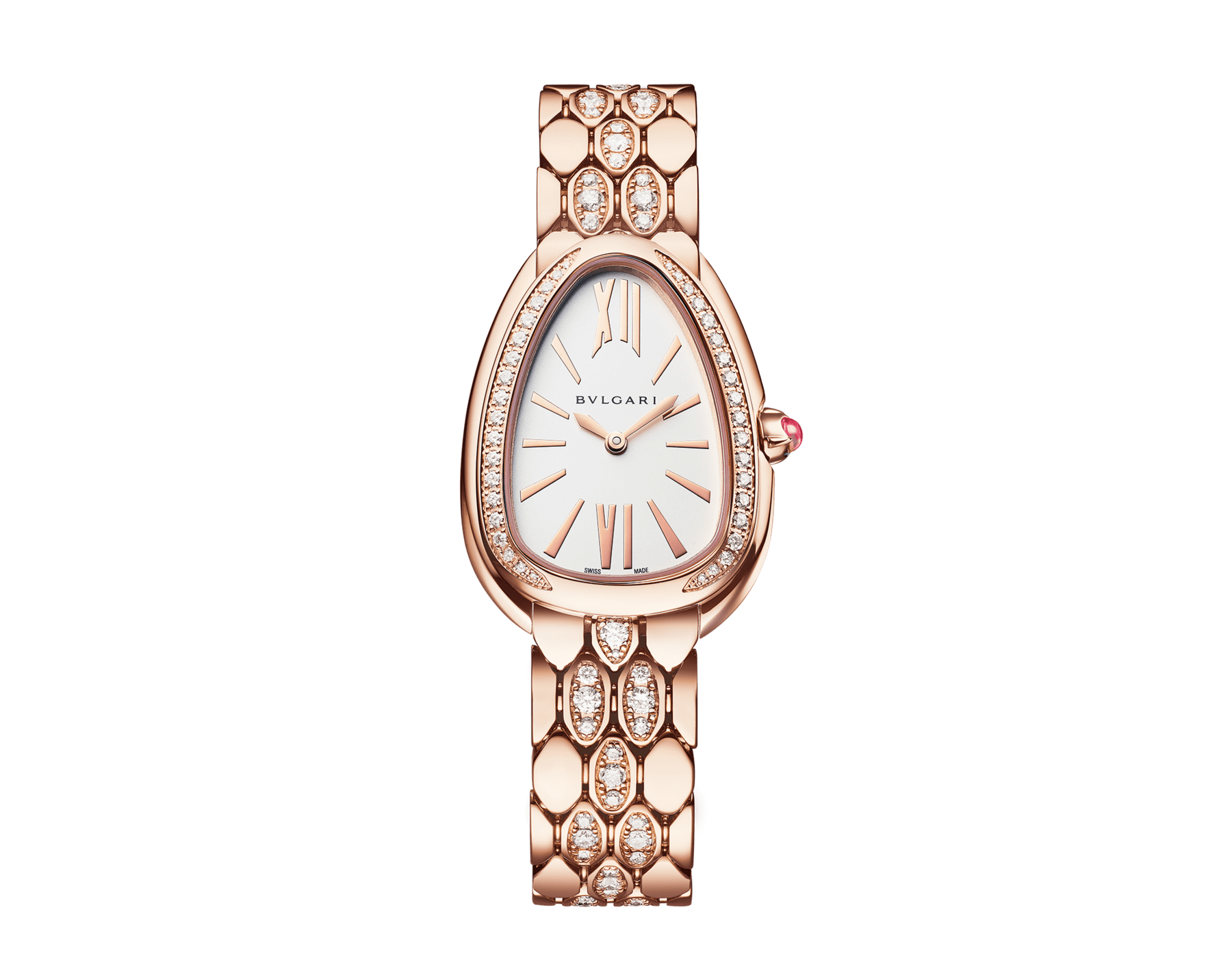 Orologio Serpenti Seduttori con cassa e bracciale in oro rosa 18 kt con diamanti e quadrante bianco. 103946 image 1