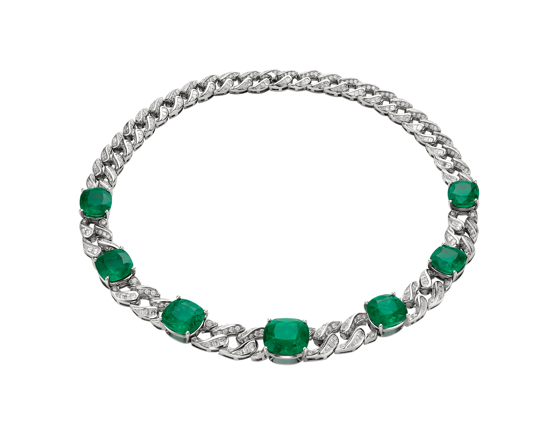 bulgari emerald diamond necklace