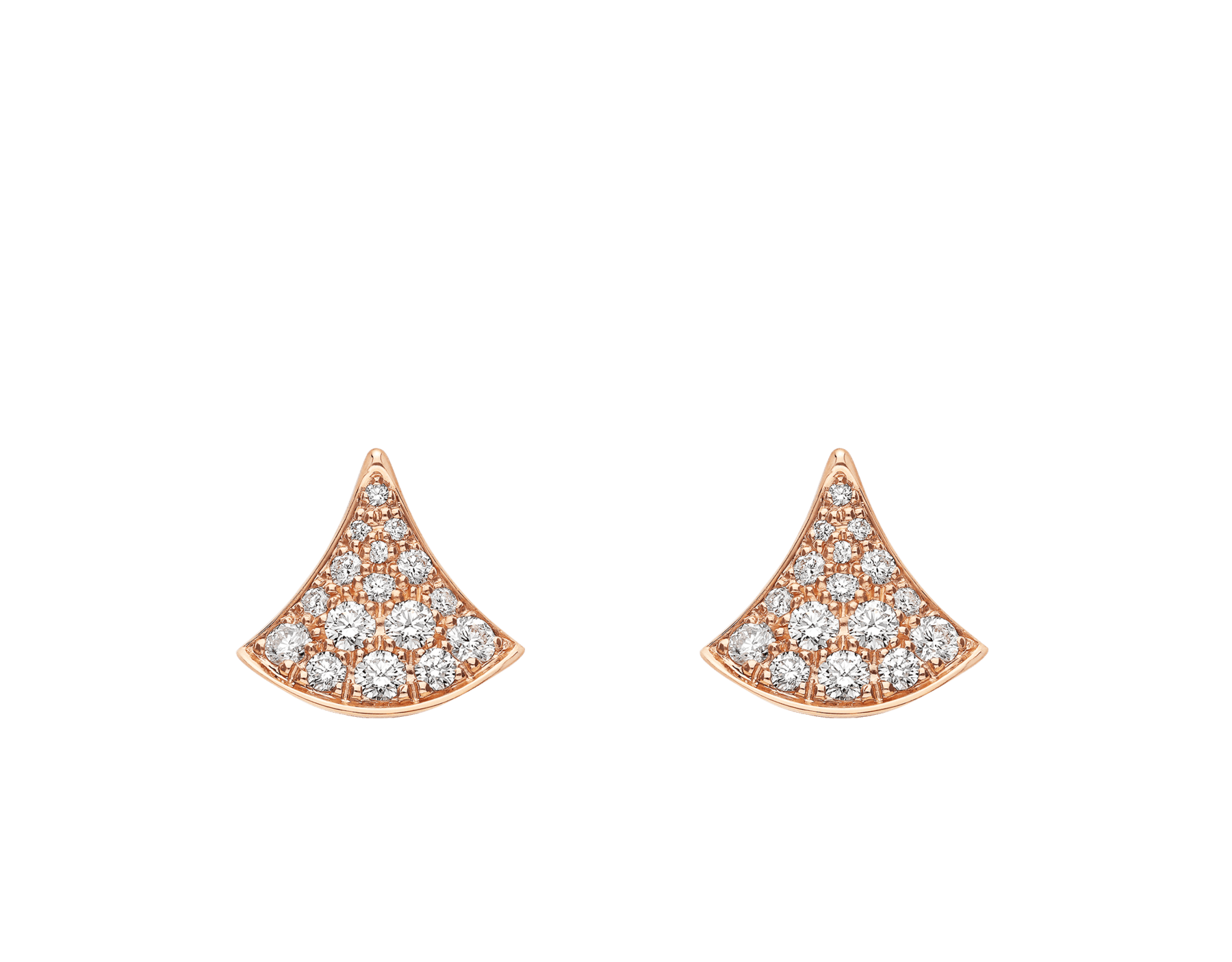Divas' Dream 18 kt rose gold earrings set with pavé diamonds 361665 image 1