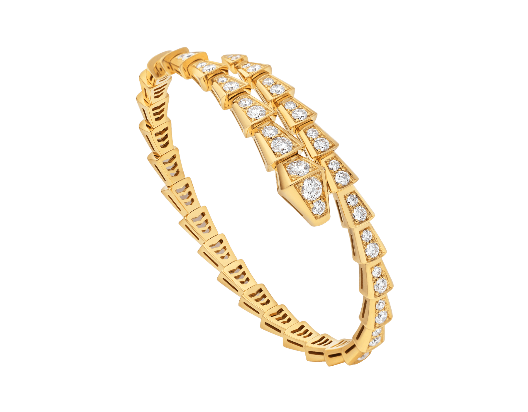 Yellow gold Serpenti Viper Bracelet with  ct Diamonds | Bulgari Official  Store