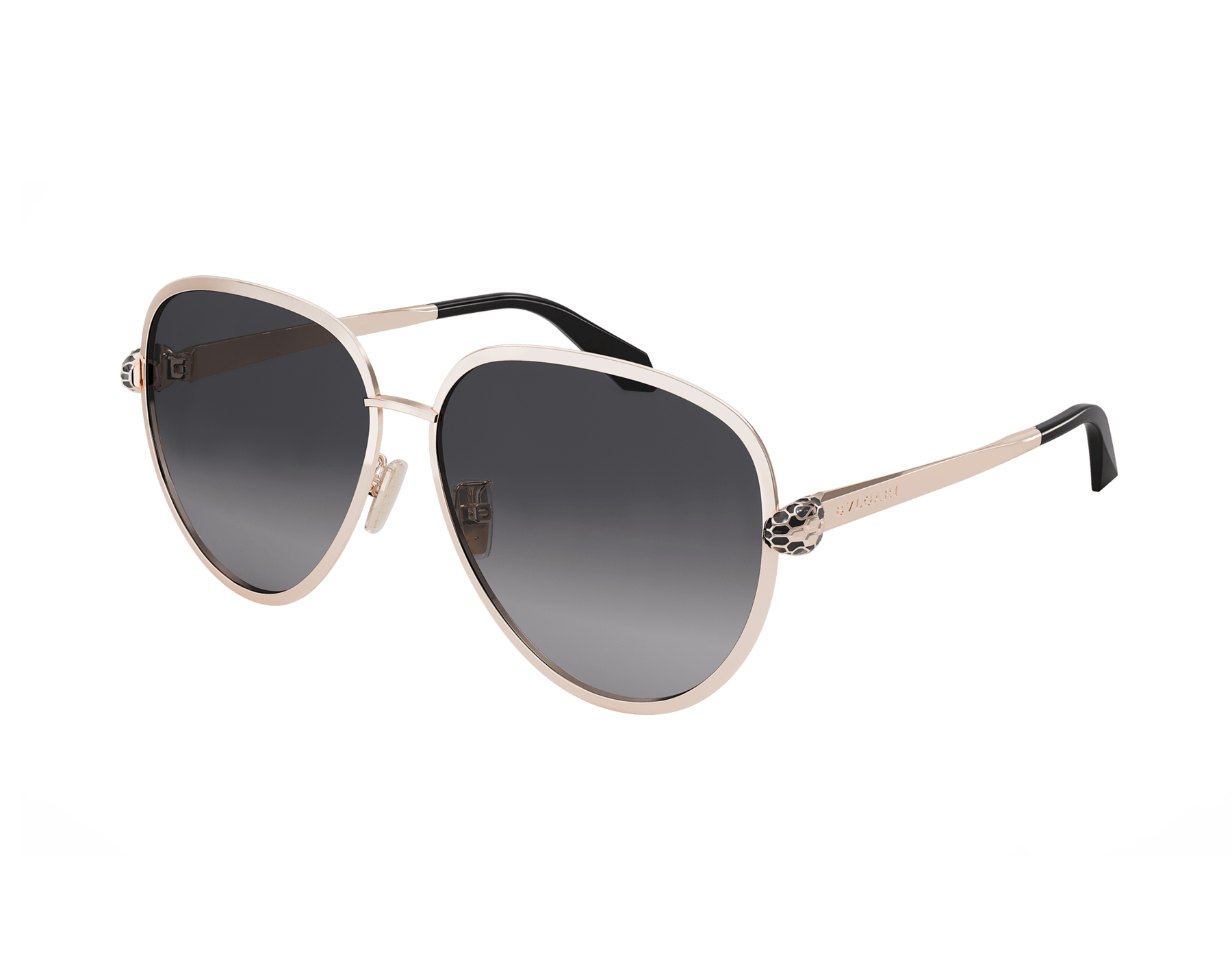 Serpenti Forever pilot metal sunglasses with enamelled snakehead embellishment on the temples 904371 image 1