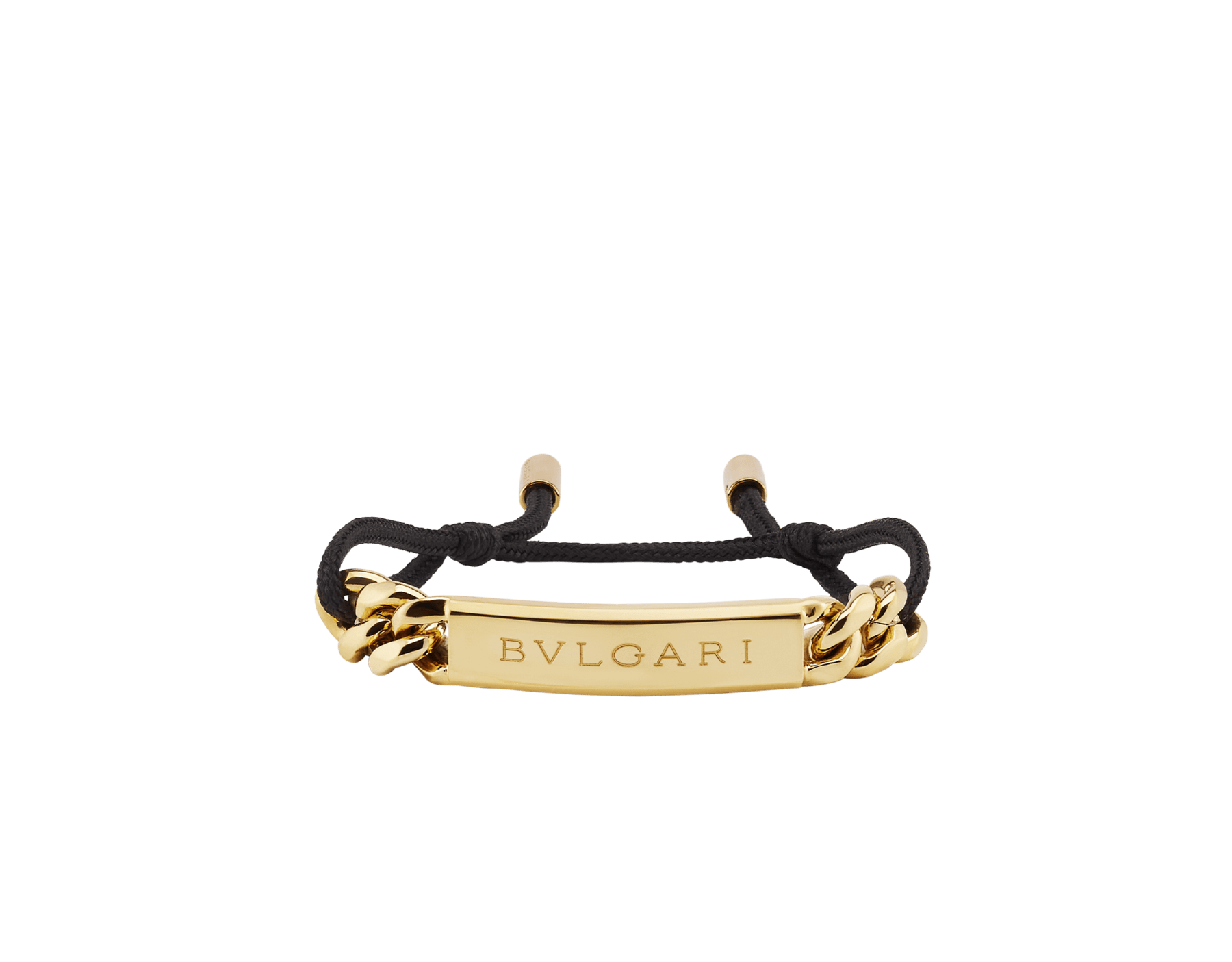 BVLGARI BVLGARI 繩帶手環，採用黑色繩帶。經典金色銘牌鐫刻 BVLGARI 標誌。 BVLGARISTRING image 1