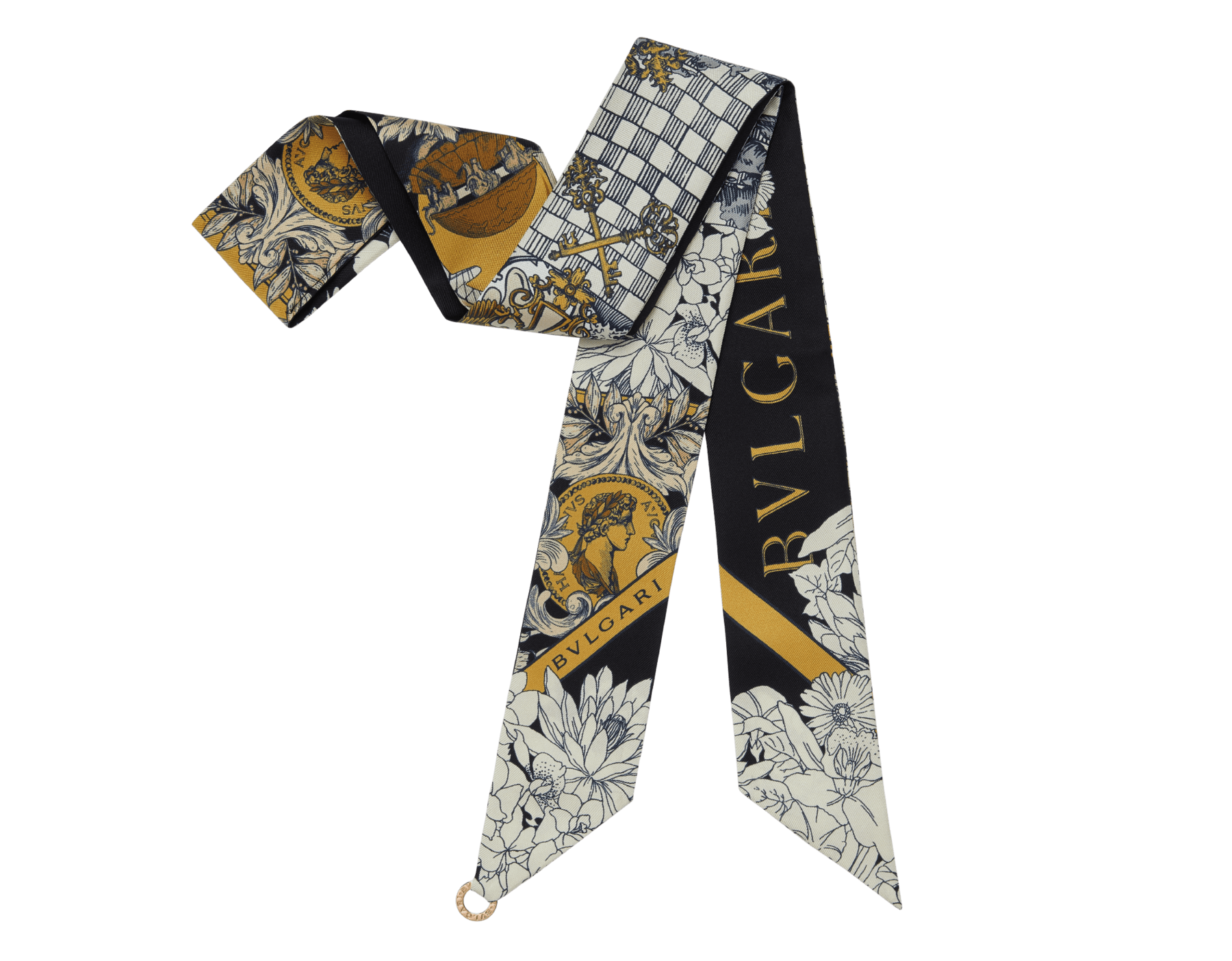 Shelley Bvlgari Alchemist in pregiato twill di seta nera con pendente in metallo Bvlgari Bvlgari. Composizione: 100% seta. 246227 image 1