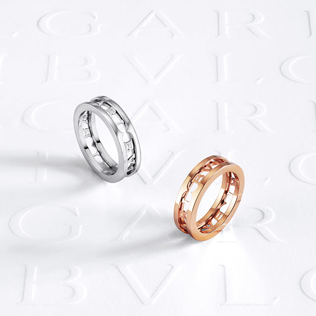 Two Bzero1 rings in rose and white gold.