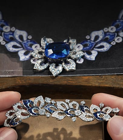 Bulgari craftsman creating a high jewelery necklace, Magnifica collection,