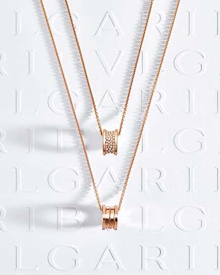 Picture representing Bzero1 necklaces in rose gold.