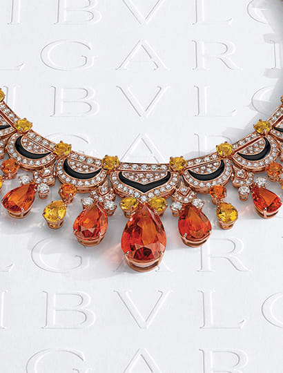 Oriental Dream Mediterranea High Jewelry necklace with rare mandarin garnets.