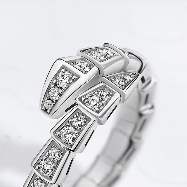Picture representing Serpenti ring with diamonds.