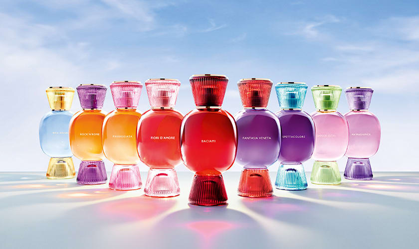 Picture representing all the Allegra perfumes.