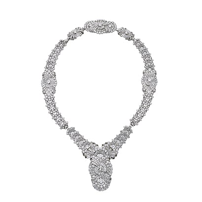 Convertible necklace-brooch-bracelets-bangle in platinum with diamonds, ca. 1938. Formerly in the collection of Ettore Manzolini of Campoleone.