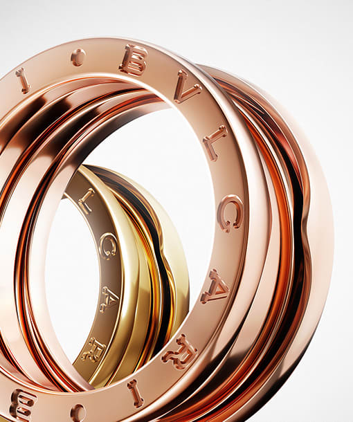 Bzero1 rings in rose and yellow gold.