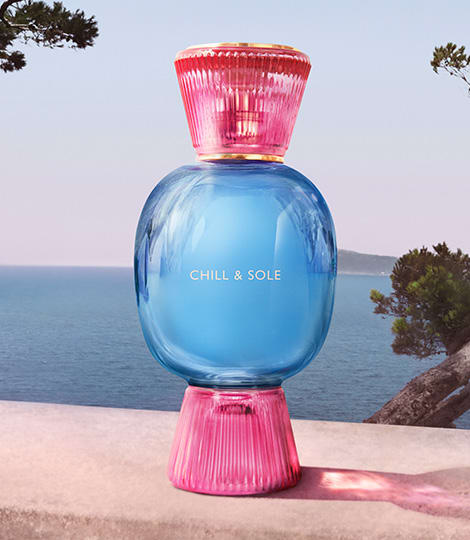 Bvlgari Allegra Chill & Sole 淡香精的創意視覺和香水主要成分。